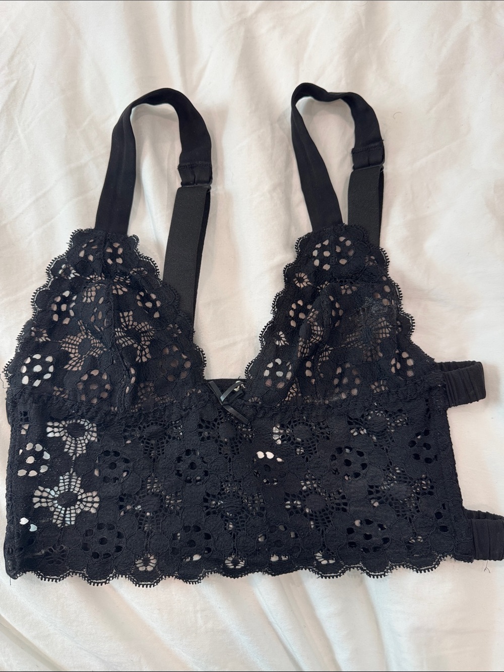 Fleur du mal Black Lace Bralette size XS